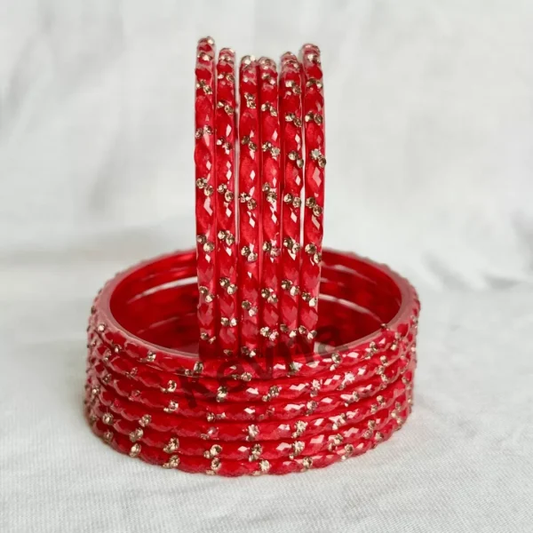 Kevna Laalima bangles Red (Pack of 12 bangles)