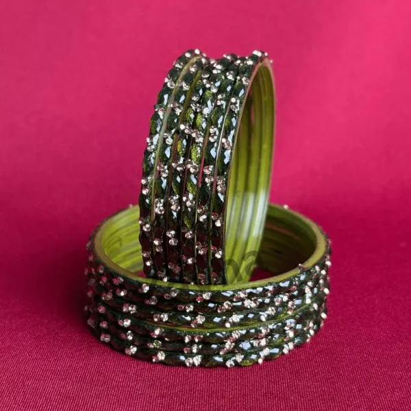 Kevna Laalima bangles Mehandi (Pack of 12 bangles)