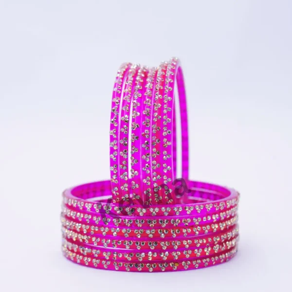 sitara bangles rani (Pack of 12 bangles)