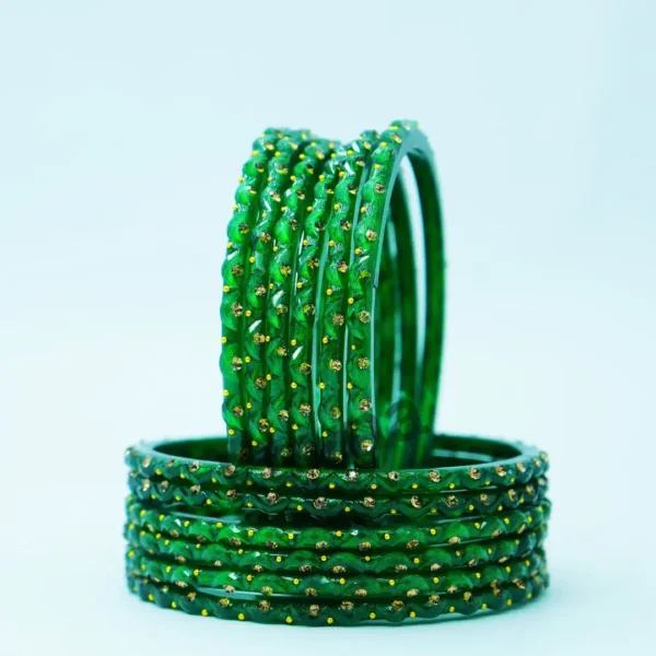 chanda bangles green (Pack of 12 bangles)