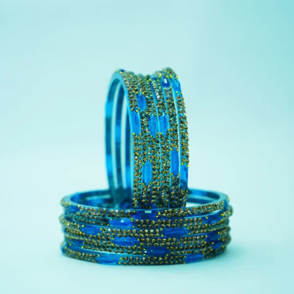 Maharani bangles firozi (Pack of 12 bangles)