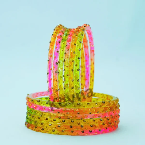 chanda bangles L- Multi (Pack of 12 bangles)