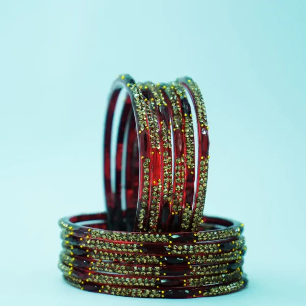 Maharani bangles marron (Pack of 12 bangles)