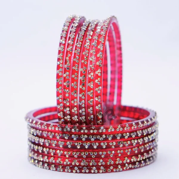 sitara bangles red (Pack of 12 bangles)