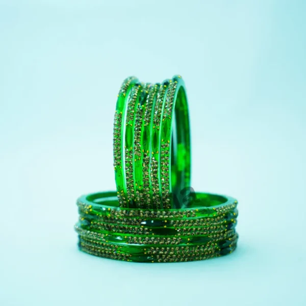Maharani bangles green (Pack of 12 bangles)