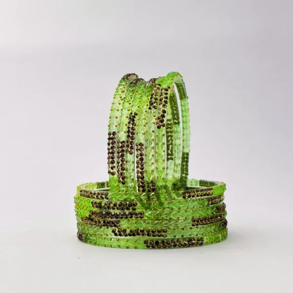 Jodha bangles pista (Pack of 12 bangles)