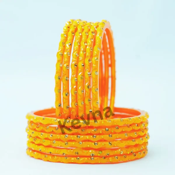 chanda bangles haldhi (Pack of 12 bangles)