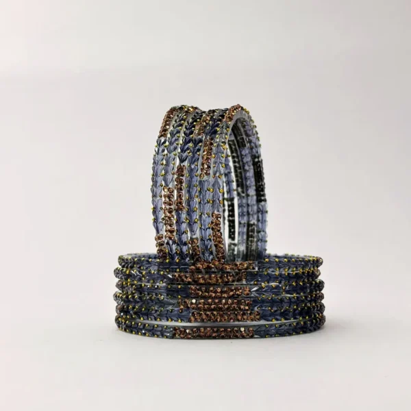 Jodha bangles grey (Pack of 12 bangles)