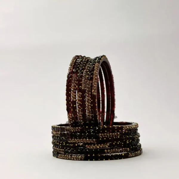 Jodha bangles marron (Pack of 12 bangles)