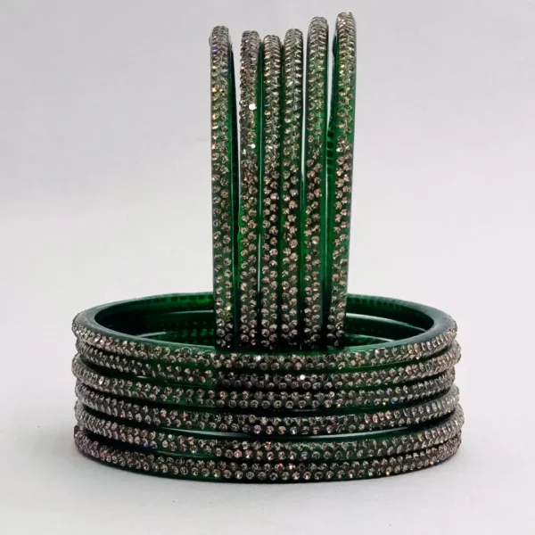 Aparana bangles green (Pack of 12 bangles)