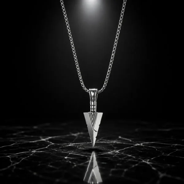 KEVNA Arrowhead Pendant Necklace | Stainless Steel Pendant for Men