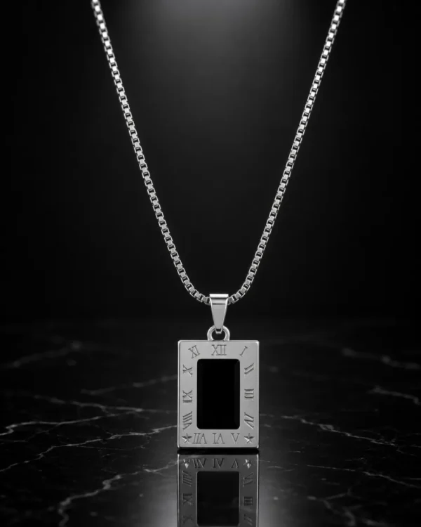 KEVNA Eternity Pendant Necklace | Roman Numeral Pendant for Men
