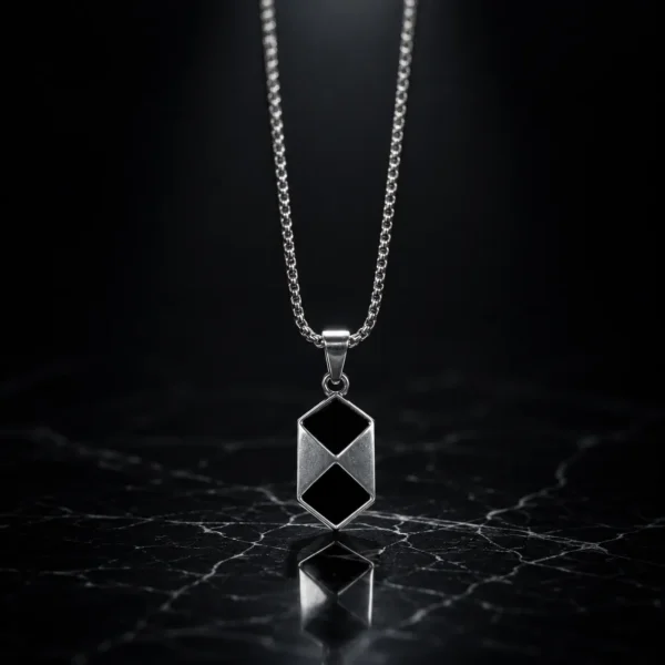 KEVNA Nexus Pendant Necklace | Geometric Stainless Steel Necklace for Men
