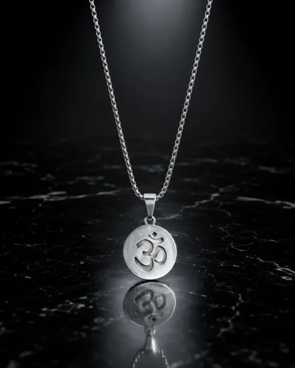 KEVNA Om Pendant Necklace | Stainless Steel Spiritual Necklace