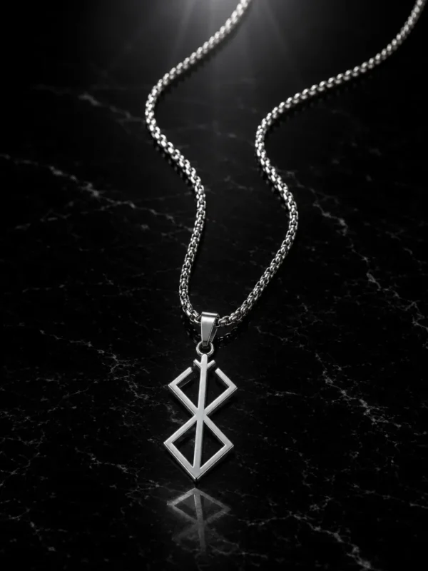 KEVNA Rune Pendant Necklace | Geometric Stainless Steel Necklace for Men