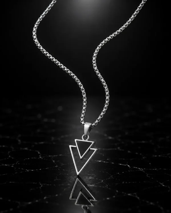 KEVNA Vertex Pendant Necklace | Geometric Triangle Necklace for Men