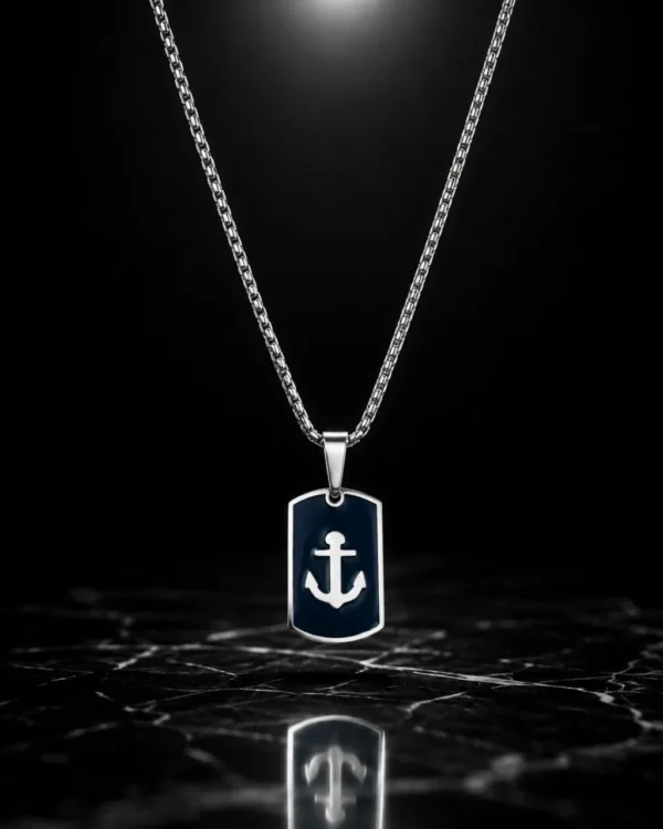 KEVNA Mariner Pendant Necklace | Stainless Steel Anchor Pendant for Men