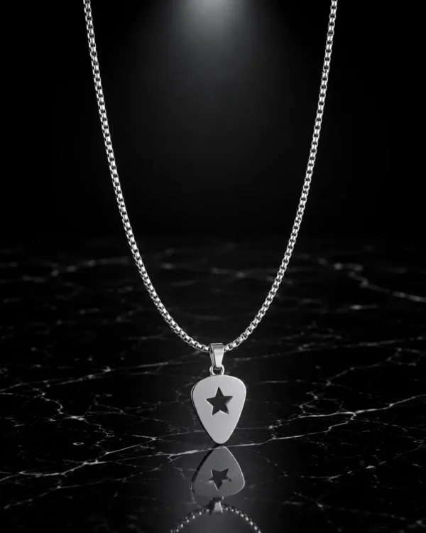 KEVNA Stellar Pick Pendant Necklace | Star Pendant for Men