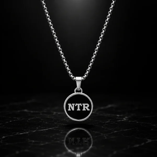 KEVNA ntr Pendant Necklace | Stainless Steel Round Pendant for Men