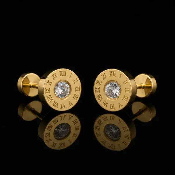 kevna Kamal hassan gold white stone earring